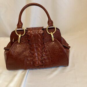 Isabella Adams Crocodile-Embossed Leather Handbag Crafted to Command